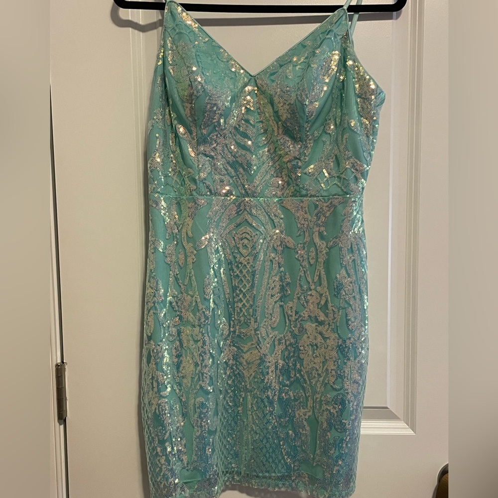 Sweetheart Basketweave Sequin Dress